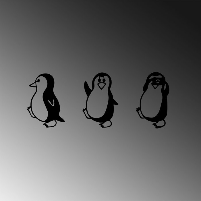 Wallity Penguins - 297 Escultura de Pared de Metal Negra Wallity Penguins - 297 Escultura de Pared de Metal Negra